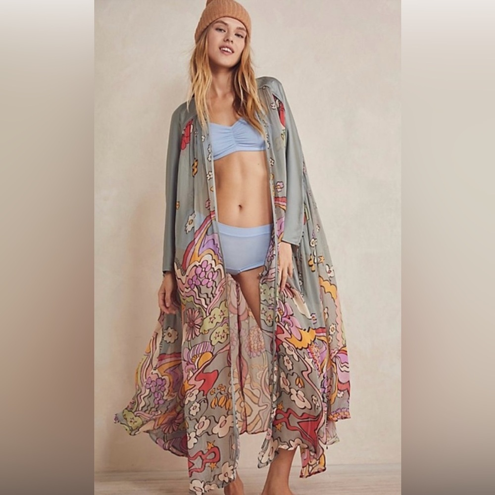 Free People. RARE. Monarch Kimono in Seafoam.